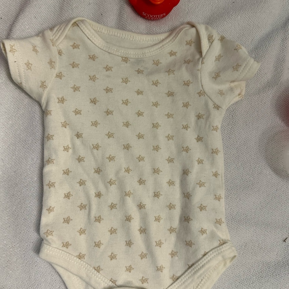 Starry Cream Baby Onesie